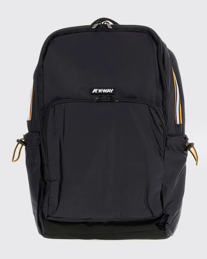 K-Way Wasserdichter Ripstop-Nylon-Rucksack mit verstellbaren Schultergurten Schwarz