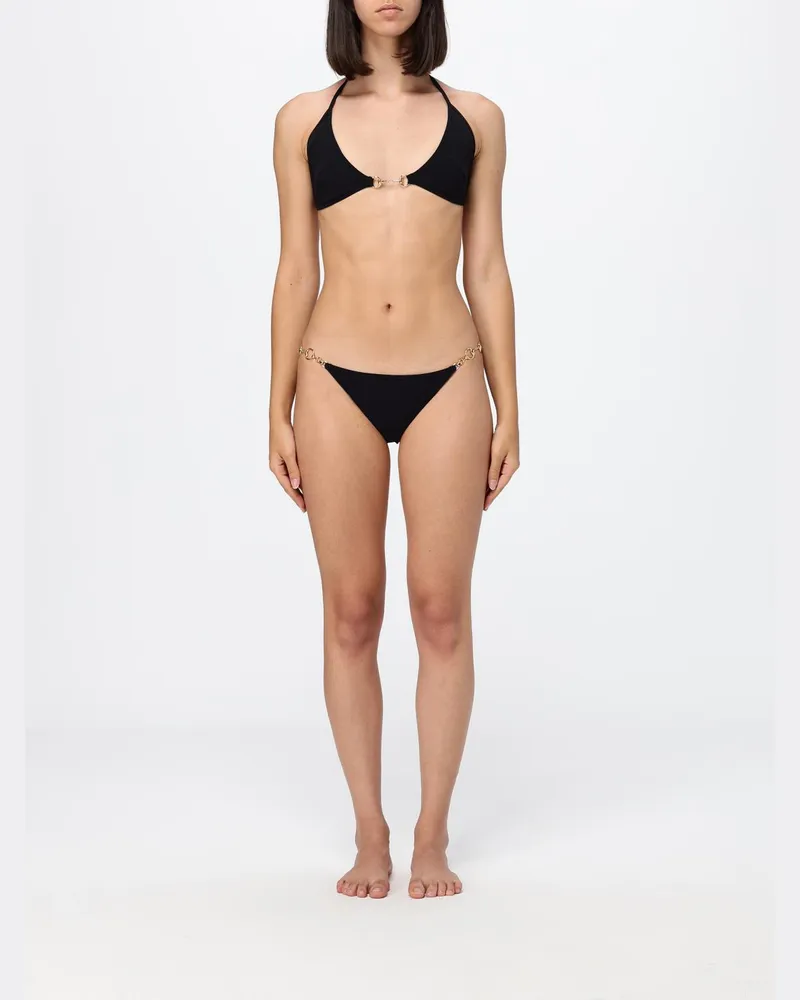 Gucci Triangel-Bikini aus Nylon mit Horsebit-Detail Schwarz