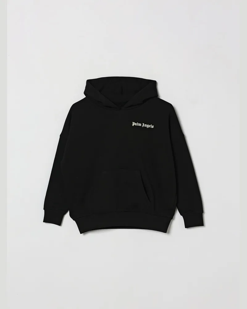 Palm Angels Baumwoll-Kapuzenpullover mit Logo Schwarz