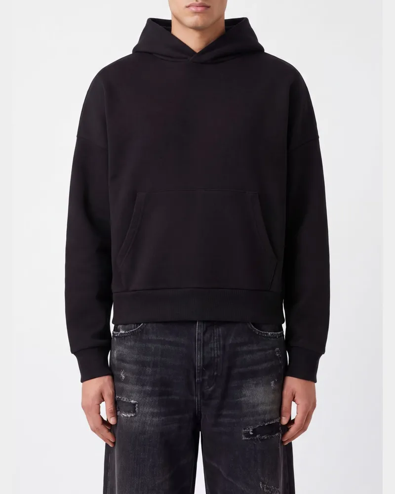 Entire Studios Baumwoll-Hoodie mit Kängurutasche Schwarz