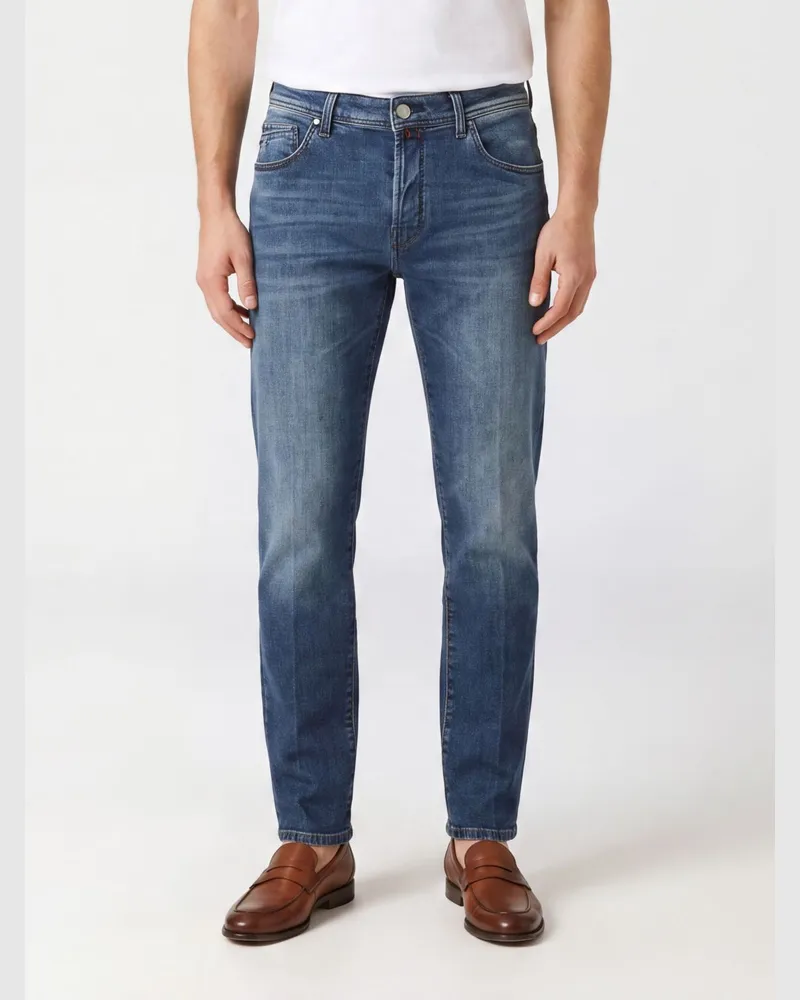 Jacob Cohën Skinny-Fit Jeans aus Stretch-Baumwolldenim mit mittlerer Leibhöhe Blau
