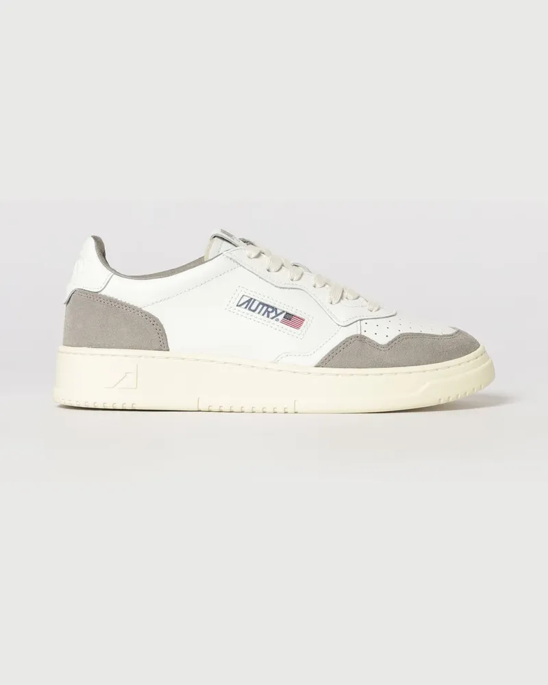 AUTRY Medalist Low Top Sneakers aus zweifarbigem Leder und Wildleder Grau