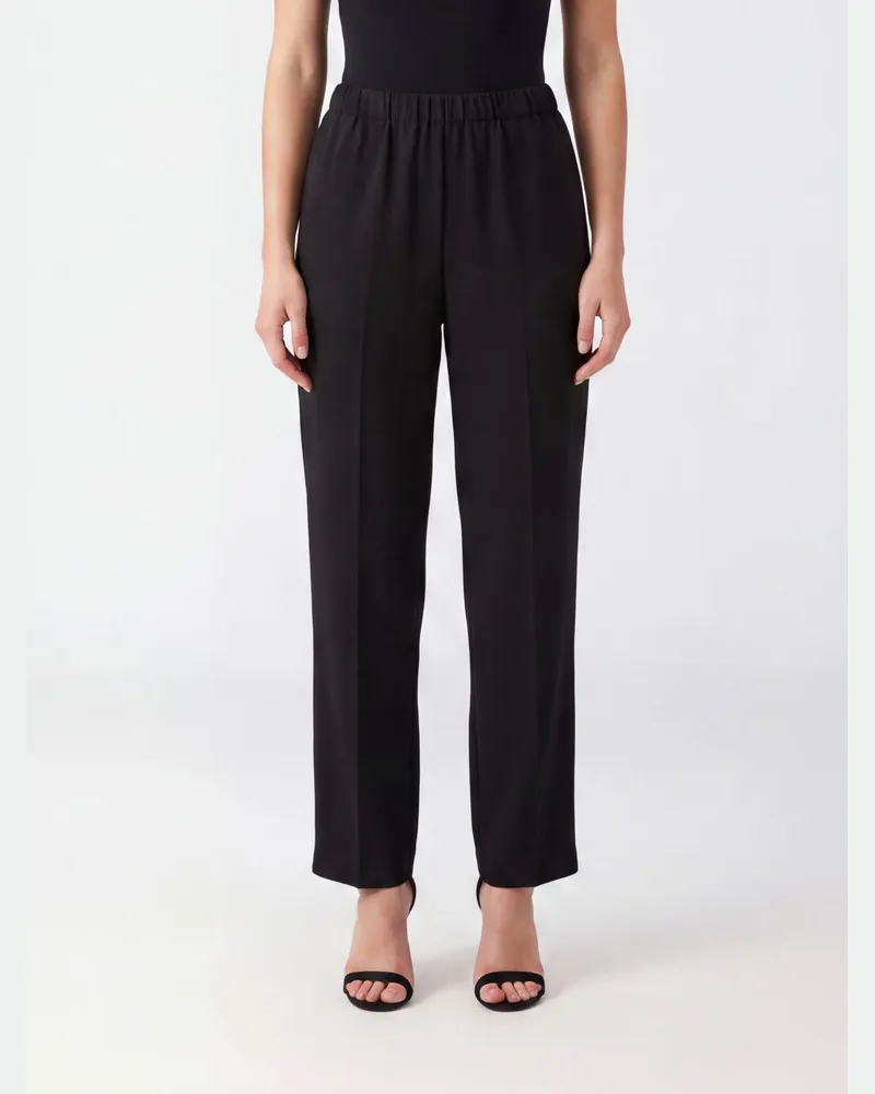 Fabiana Filippi Trevi Palazzo-Hose aus Wollmischung von mit hoher elastischer Taille Blau