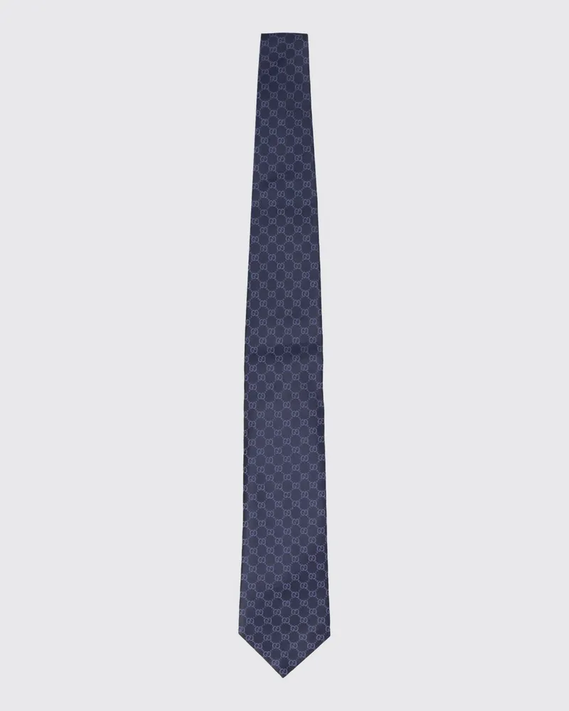 Gucci GG Krawatte aus bedruckter Seide Navy