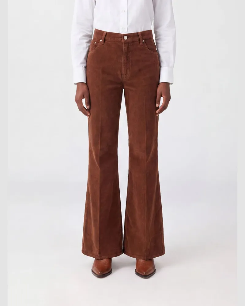 Haikure Clara Flared Jeans aus Cord mit mittlerer Leibhöhe Braun