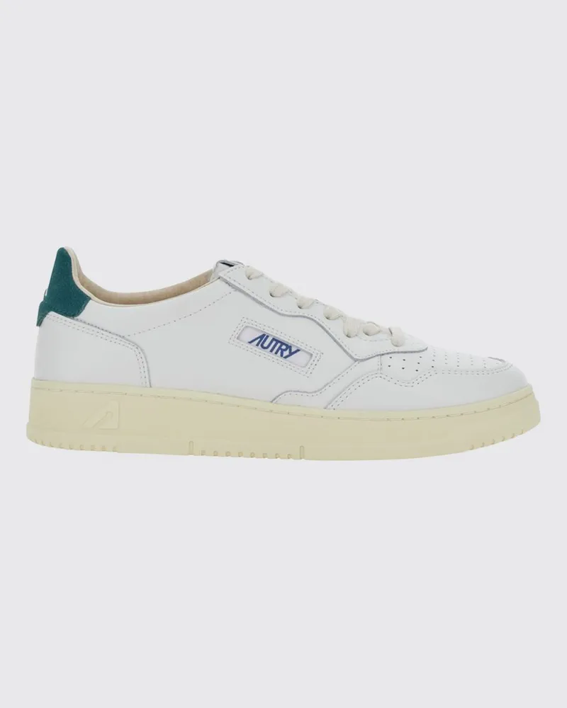 AUTRY Medalist Low Sneaker aus glattem Kalbsleder mit perforierter Spitze Petroleum