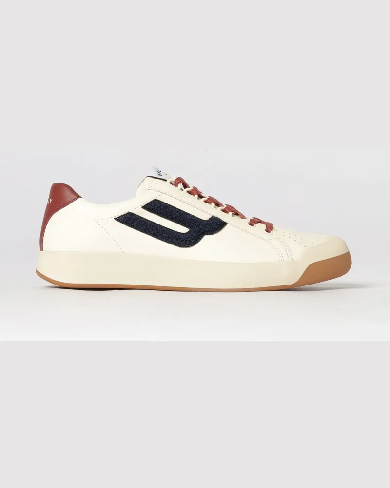 Bally Zweifarbige Competition Low-Top-Sneakers aus Leder mit Shell-Toe-Kappe Natural
