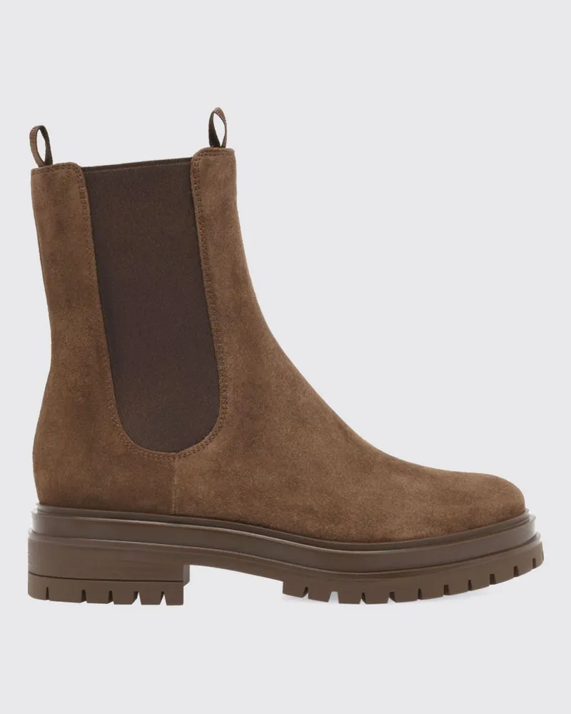 Gianvito Rossi Wildleder-Chelsea-Stiefeletten mit Profilsohle Braun