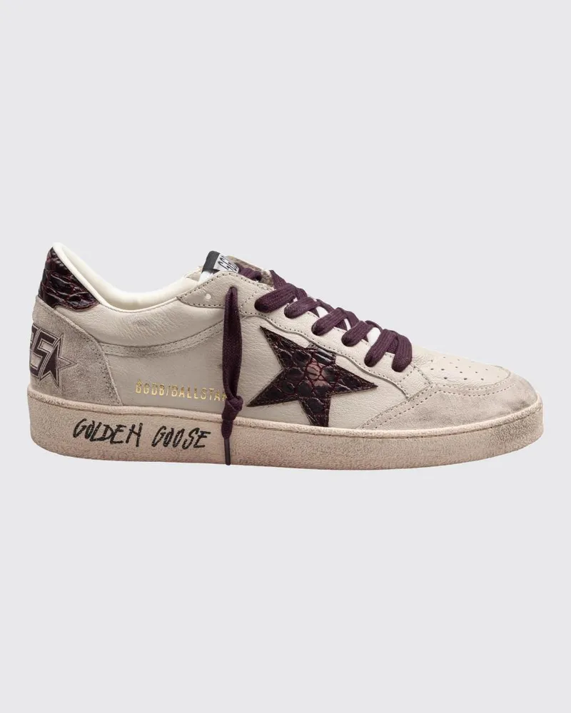 Golden Goose Ball Star Sneaker aus Kalbsleder mit Used-Effekt Weiß
