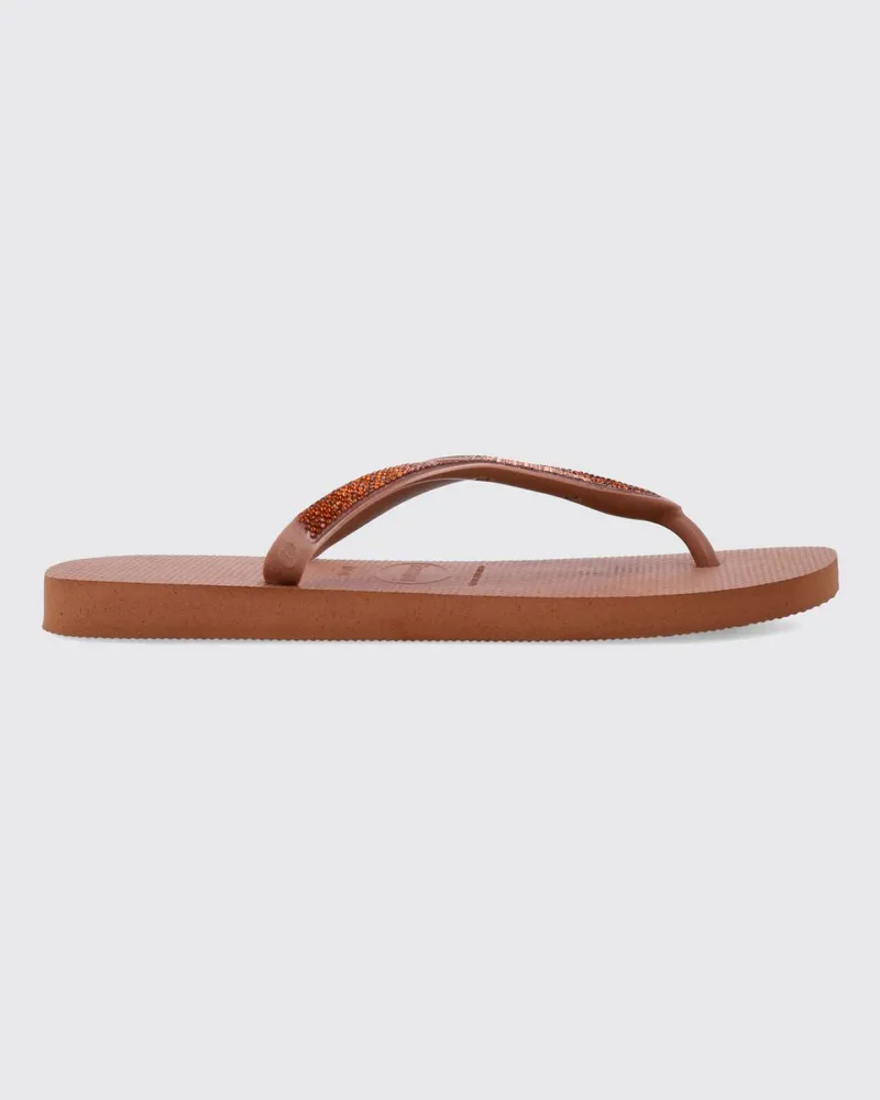 Havaianas Top Glow Zehentrenner-Sandalen von aus PVC mit Strasssteinen Rostbraun