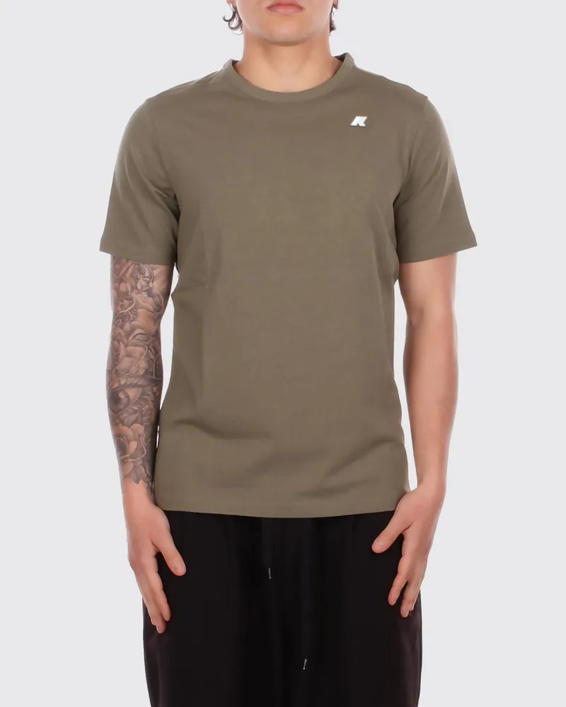 K-Way Baumwoll-T-Shirt mit Logo von Grün