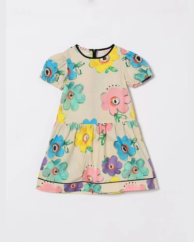 Marni Baumwoll-Minikleid mit Blumenmuster Bunt