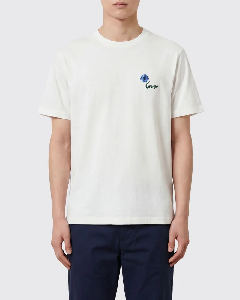 Kenzo T-Shirt aus Baumwolle mit kontrastierendem Logo Weiß