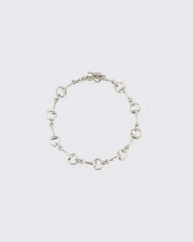 Gucci Choker-Halskette aus Metall mit Silber-Finish und Horsebit-Detail Silber