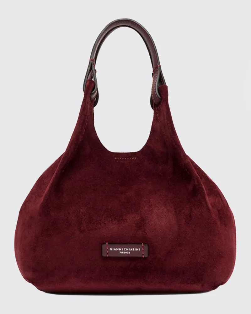 Gianni Chiarini Dua Handtasche aus Velourskalbsleder mit doppeltem Henkel Red