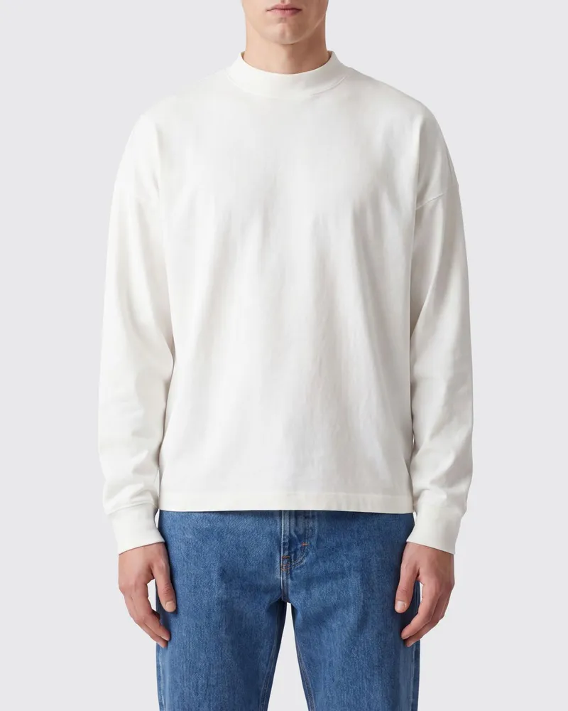 The Row Langarm-T-Shirt aus Baumwolle mit Stehkragen Weiß