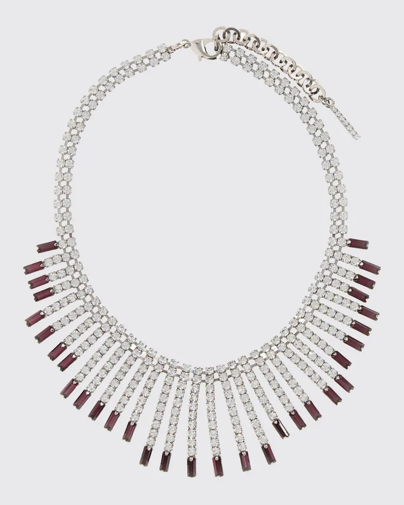 Alessandra Rich Kristallbesetzter Choker aus verchromtem Metall Silber