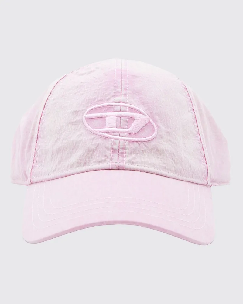 Diesel Baseballkappe aus recyceltem Nylon mit gesticktem Oval-D-Logo Pink