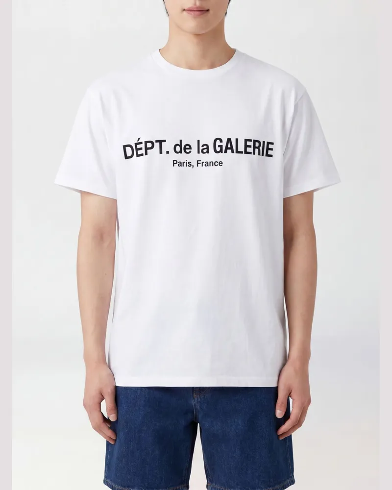 GALLERY DEPT. Baumwoll-T-Shirt mit Logo-Print mit überschnittenen Schultern Weiß