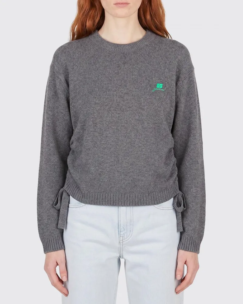 Ganni Logo-Wollstrickware Charcoal