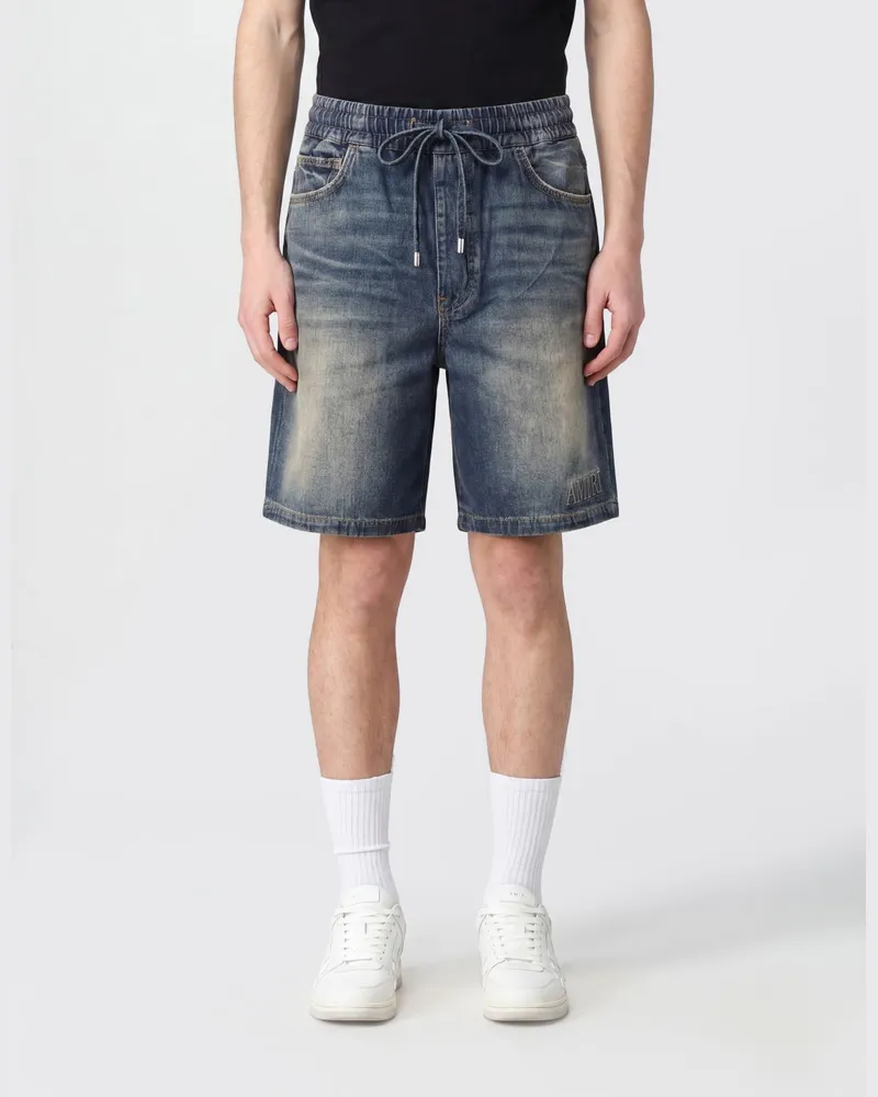 Amiri Knielange Baumwoll-Denim-Shorts mit 5 Taschen und Kordelzug Sand