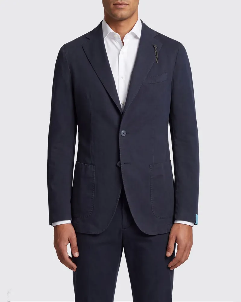 Biagio Santaniello Einreihiger Baumwollblazer Blau