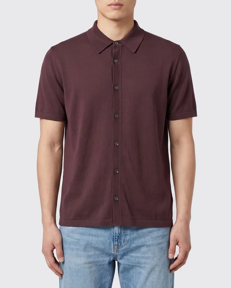 Roberto Collina Hemd herren Burgunderrot