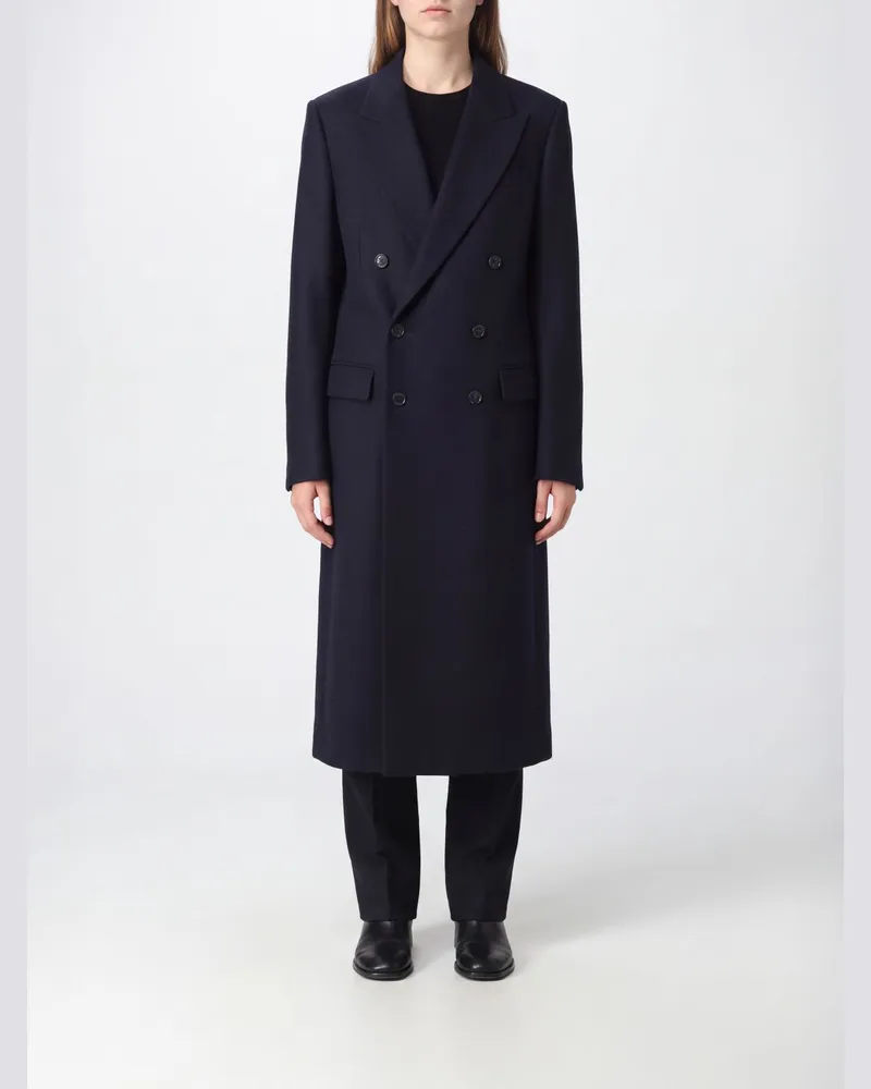 Dries van Noten Langer zweireihiger Mantel aus reiner Wolle mit Relaxed Fit Schwarz