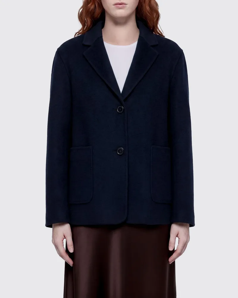Max Mara Einreihiger Wollblazer Blau
