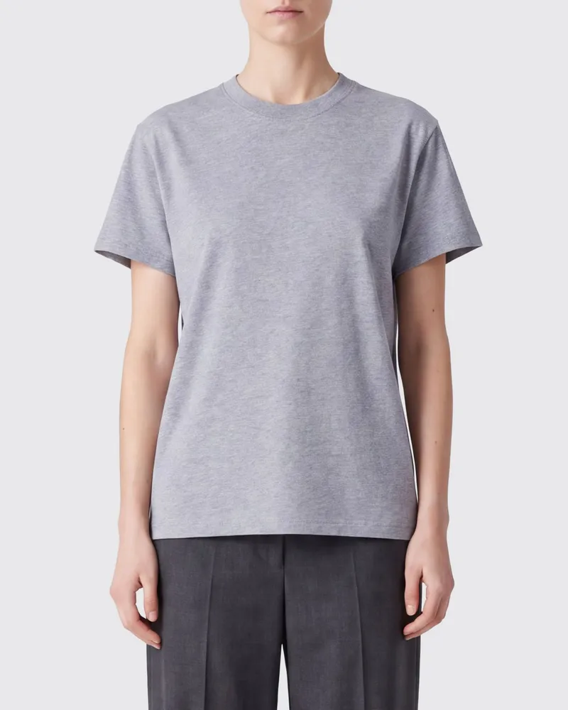 Studio Nicholson Kurzärmeliges Rundhals-T-Shirt aus reiner Baumwolle Grau