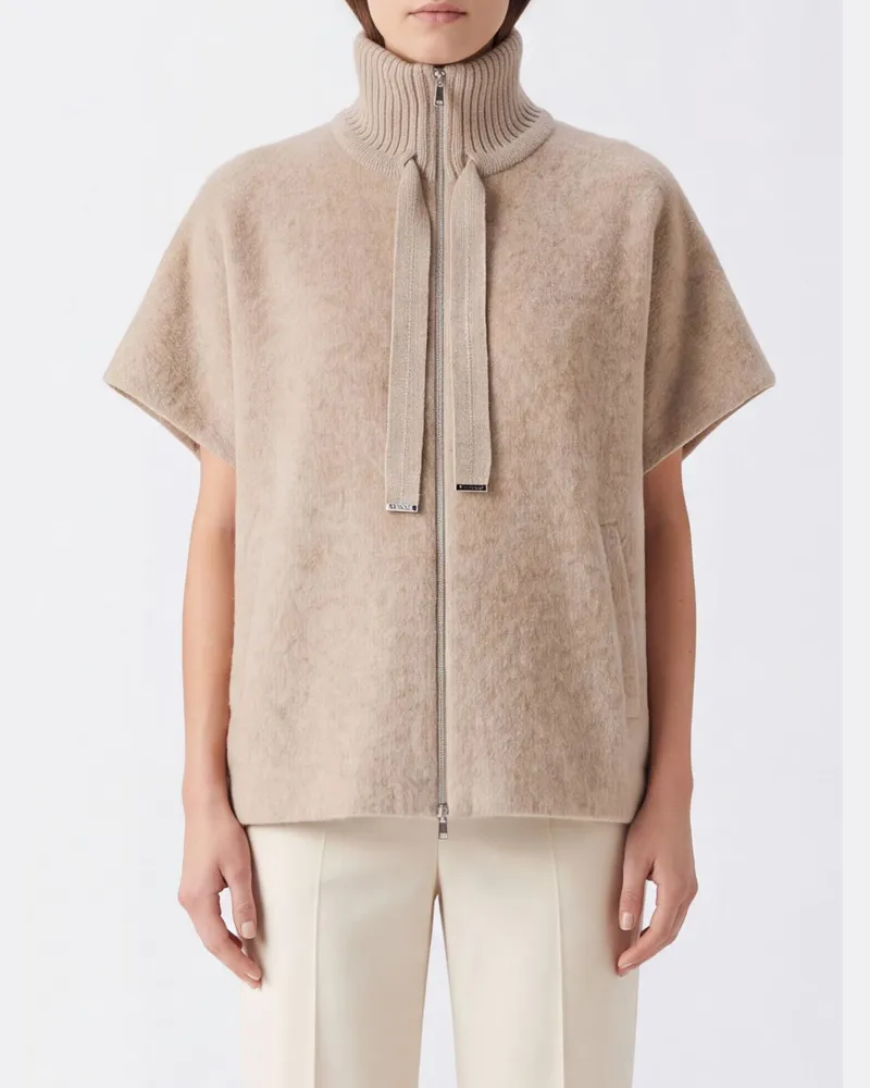 Herno Cape aus Woll-Kaschmir-Mischung mit Rollkragen Cream