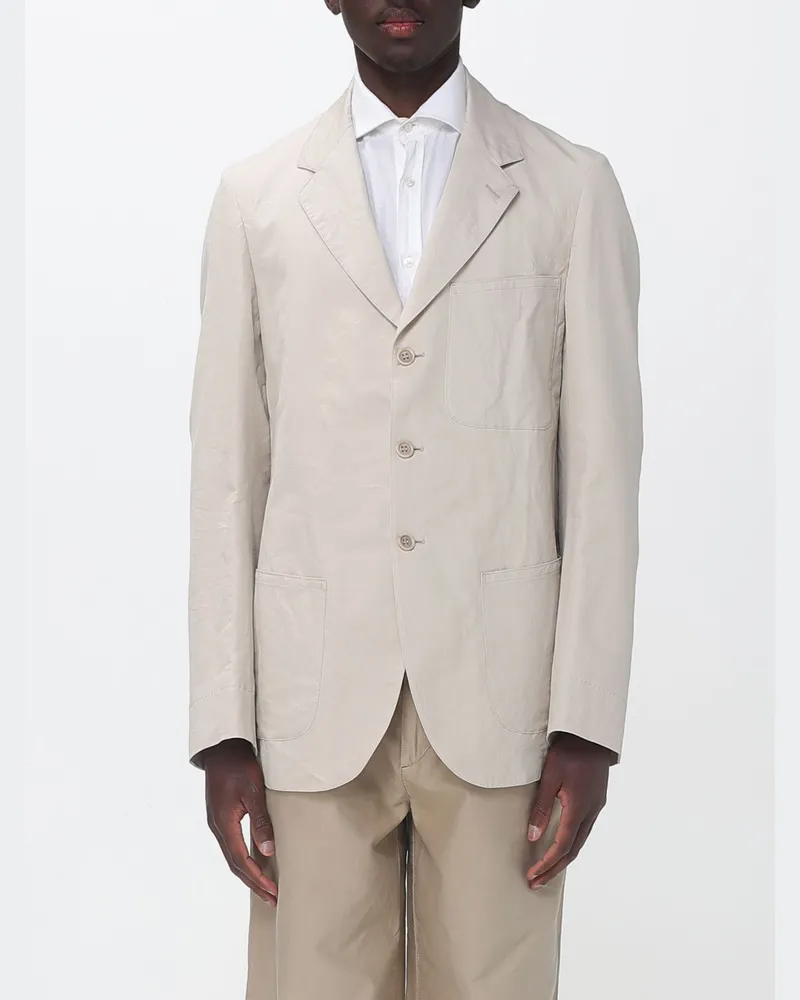 Maison Margiela Einreihiger Blazer aus Seidenmischung Beige