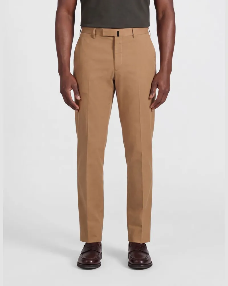 Incotex Maßgeschneiderte Hose aus Stretch-Baumwolle Camel
