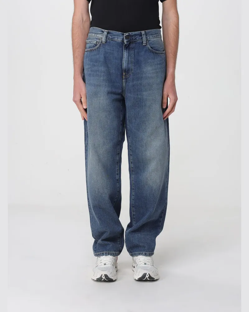 Carhartt WIP Aaron Wide Leg Denim Jeans Blau