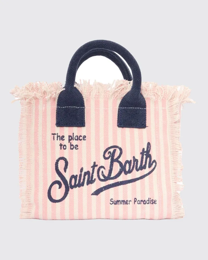 MC2 Saint Barth Vanity Baumwolltasche mit bedrucktem Logo Beige