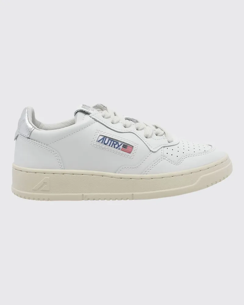 AUTRY Medalist Low Sneaker aus glattem Kalbsleder mit geschnitztem Logo Weiss