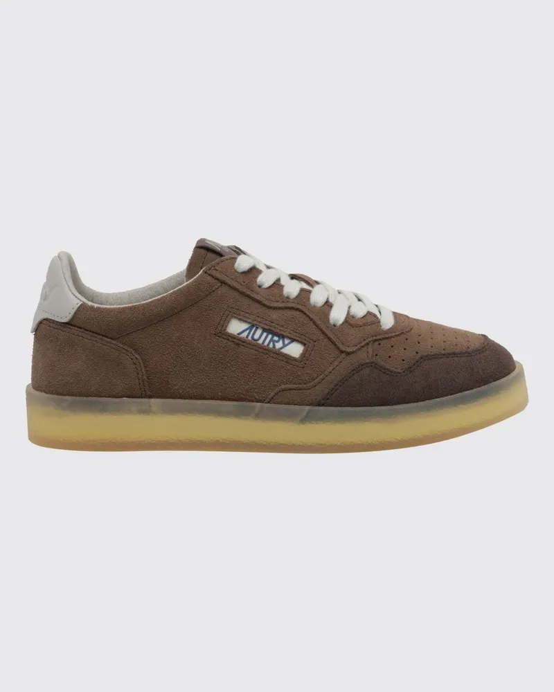 AUTRY Medalist Low Sneaker aus glattem Kalbsleder mit perforierter Spitze Braun