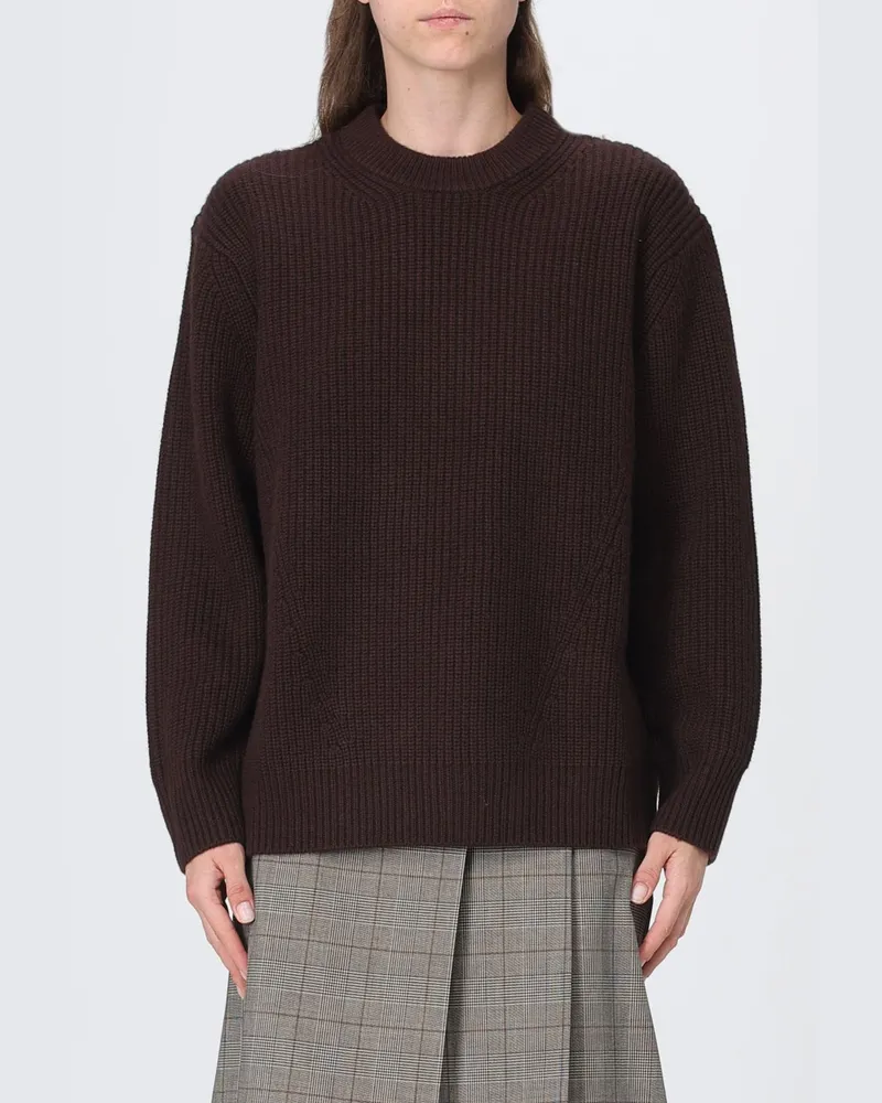 Pinko Pullover in Relaxed Fit aus reiner Wolle von mit Rundhalsausschnitt Braun