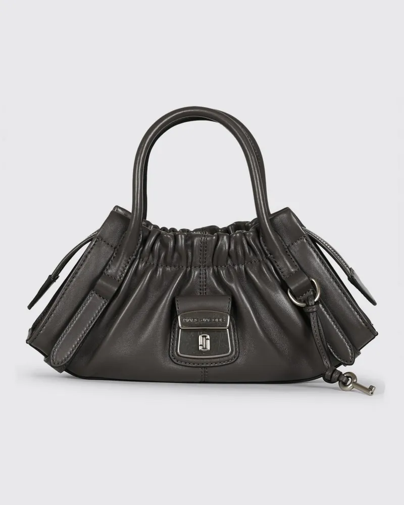 Marc Jacobs Lederhandtasche The Cristina mit Vorhängeschloss und abnehmbarem Gurt Silber