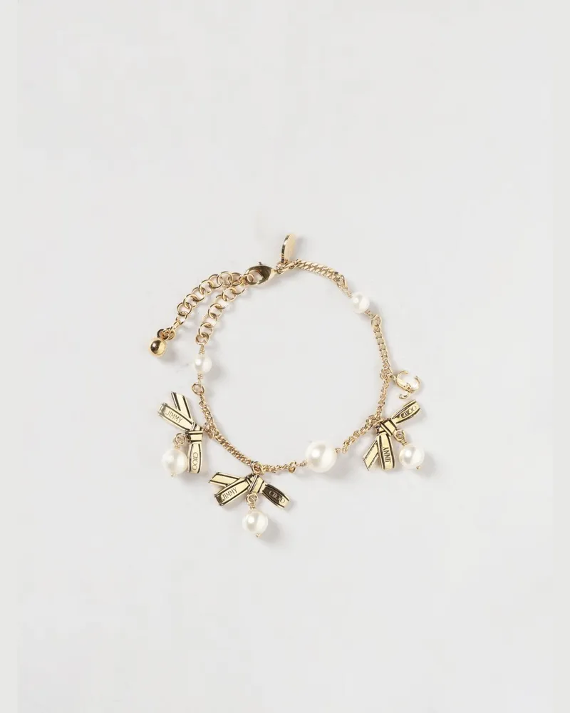 Jimmy Choo Messingarmband mit Charms und synthetischen Perlen von Gold