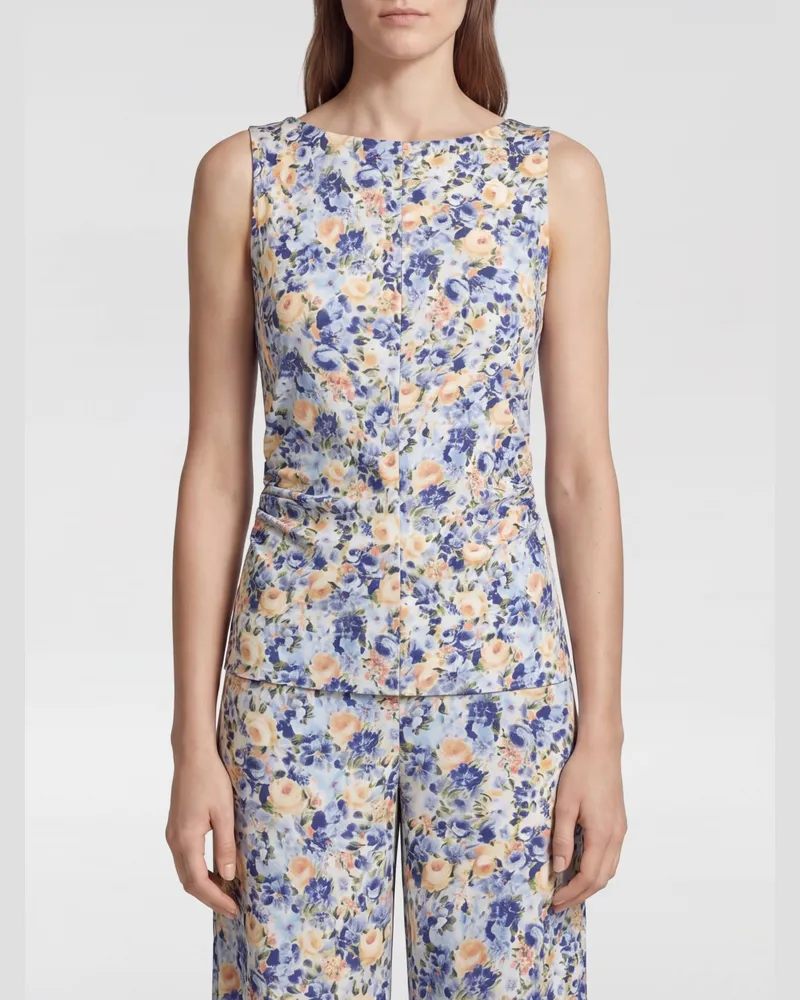 Ulla Johnson Rayon-Top mit Blumenmuster Blau