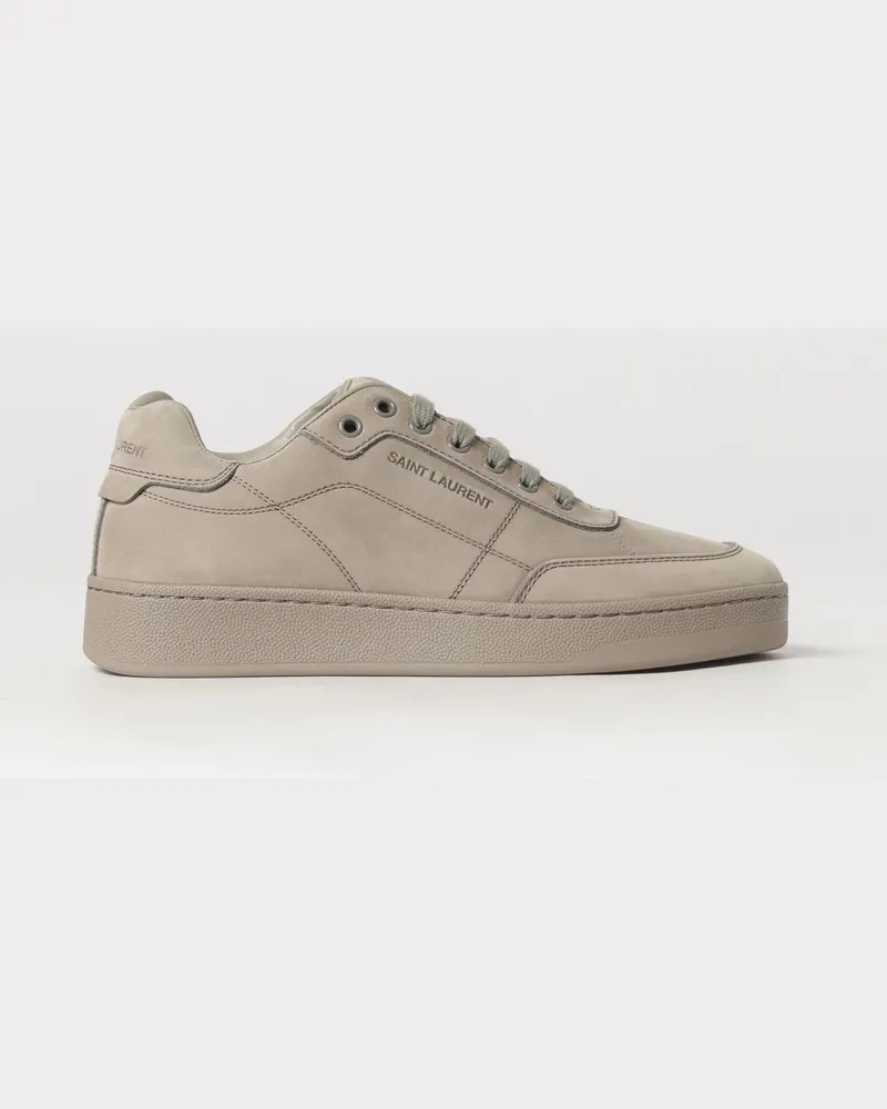 Saint Laurent SL/61 Low-Top-Sneakers aus Nubukleder mit geprägtem Logo Grau