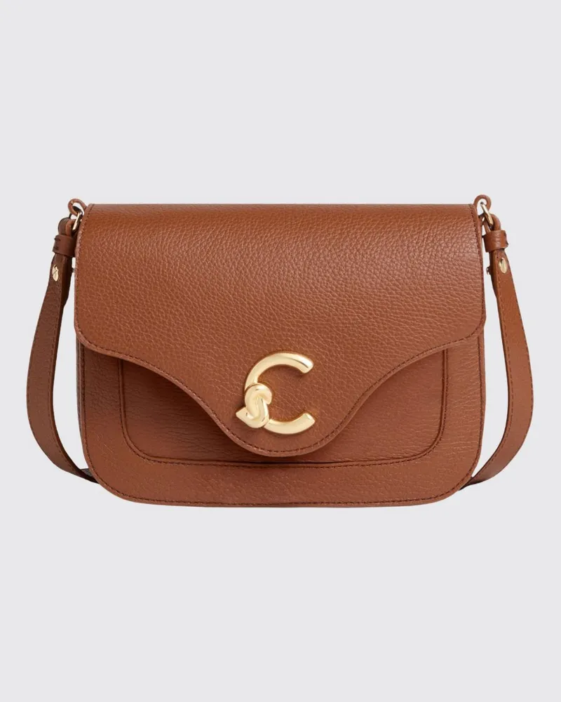 Coccinelle C-Me Tasche aus genarbtem Leder Burnt