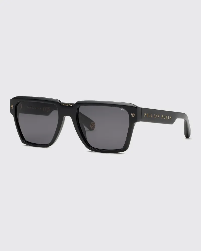 Philipp Plein Stud Sonnenbrille aus Acetat Schwarz