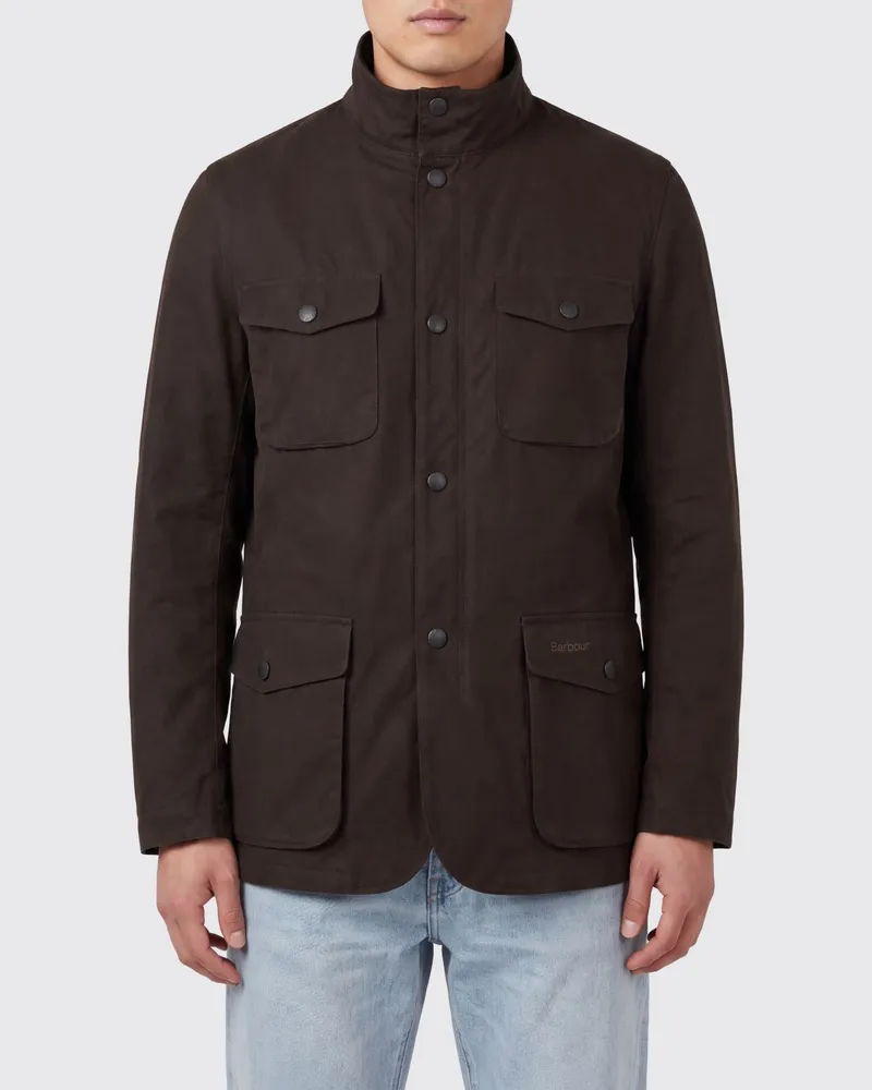 Barbour Winddichte Ogston Wachsjacke aus Baumwolle mit Stehkragen und aufgesetzten Taschen Earth