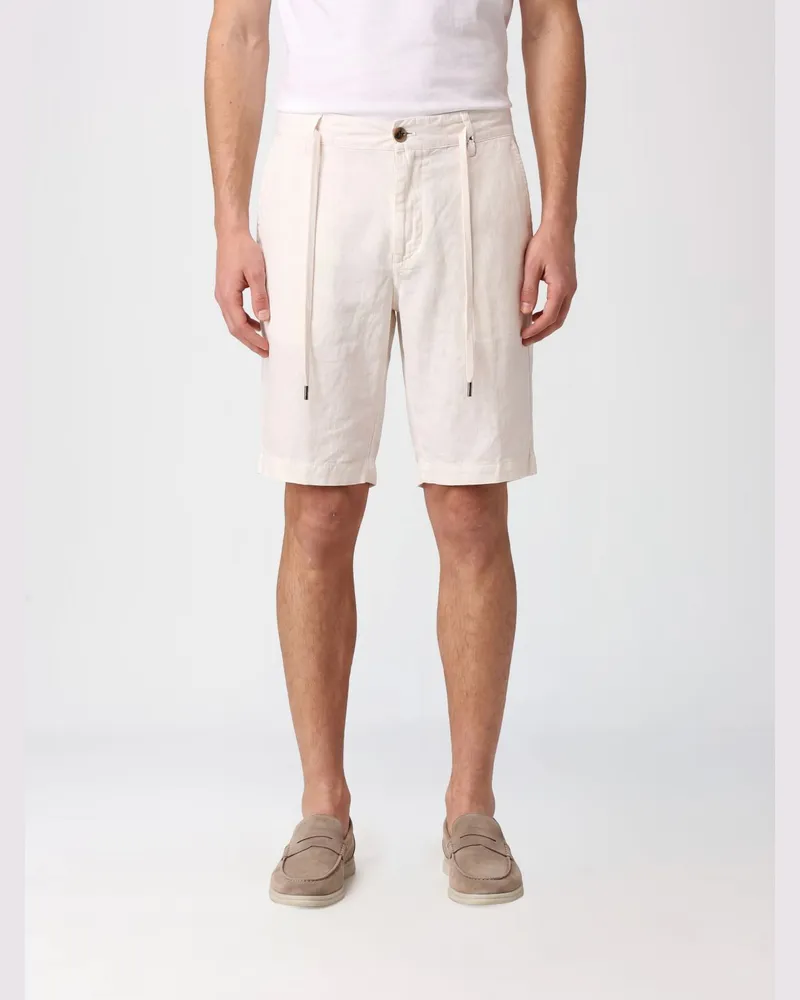 MYTHS Leinen-Shorts mit Kordelzug Weiß