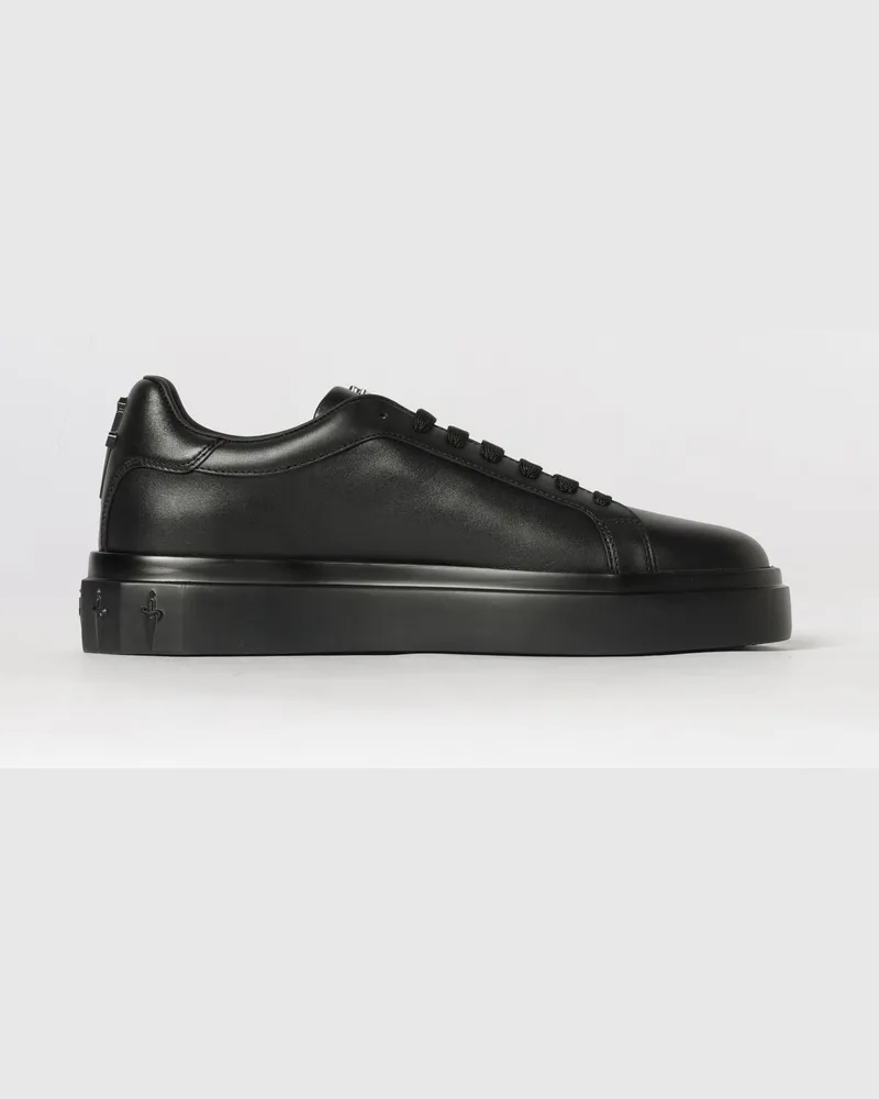 Cesare Paciotti Leder-Sneakers Schwarz