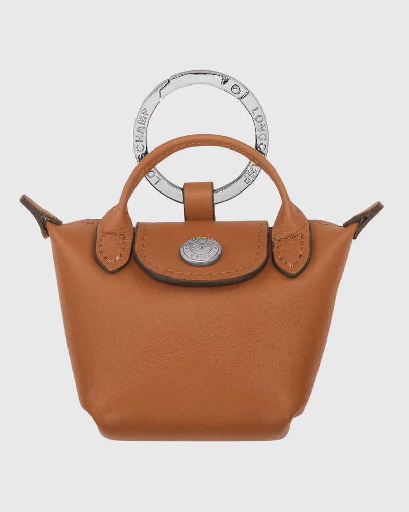 Longchamp Le Pliage Xtra Leder-Schlüsselanhänger Haselnuss