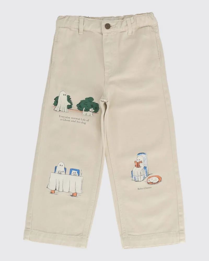 BOBO CHOSES Weite Hose von für Jungen mit „Everyday Ghosts“-Print Weiß