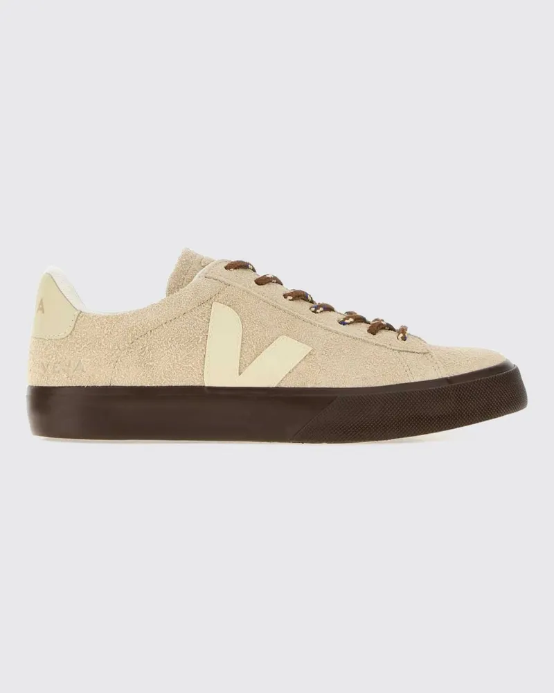 VEJA Campo Sneaker aus nachhaltigem Veloursleder mit kontrastierendem V-Logo Beige